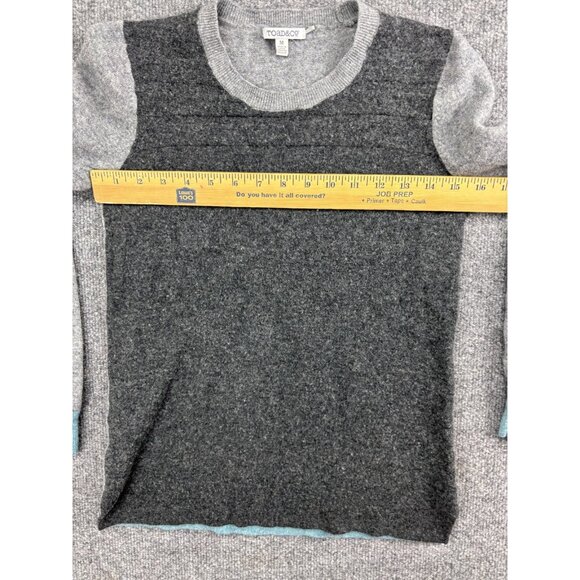 Toad & Co Trillium Crew 100% Lamb's Wool Sweater Women's M Gray Color Block - Picture 4 of 6